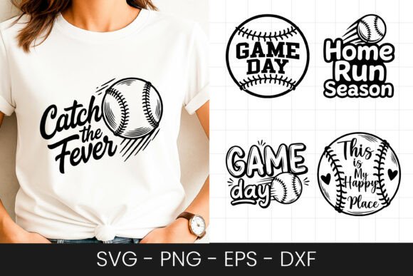 Catch Fever Home Run Baseball SVG PNG Graphics for Crafts