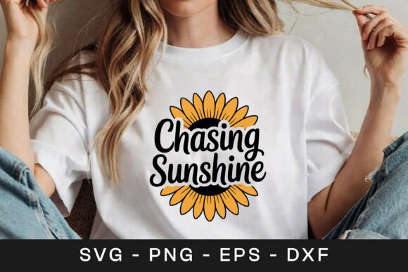 Chasing Sunshine Sunflower SVG PNG Graphics for Crafts