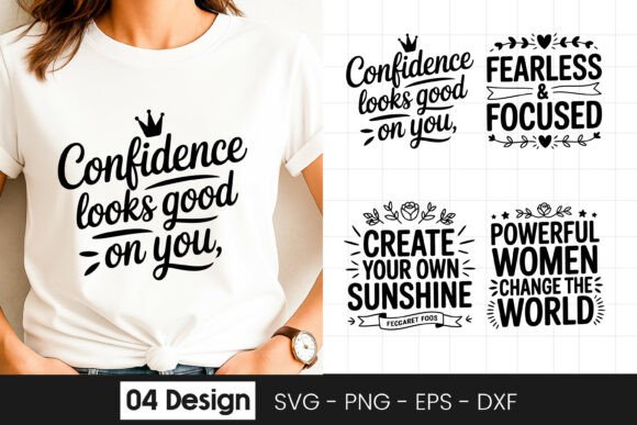 Confidence Women Empowerment Quotes SVG for Graphics and Crafts