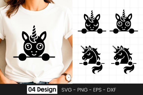 Cute Dog and Unicorn Cartoon T Shirt SVG for Graphics
