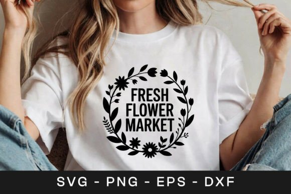 Fresh Flower Market Floral SVG PNG for Graphics and Crafts