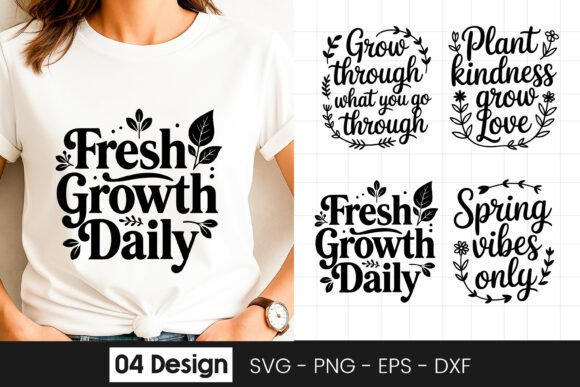 Fresh Growth Daily Floral SVG PNG for Graphics and Crafts
