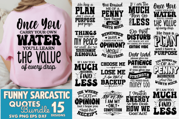 Funny Sarcastic Quotes SVG Bundle for Graphics and Crafts