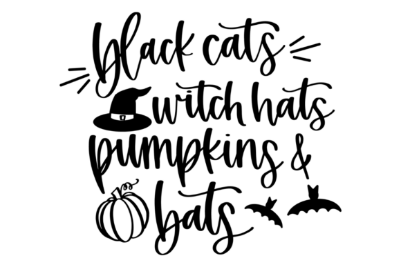 Halloween Quote, Pumpkins and Bats Graphics for Crafts