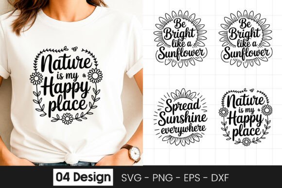 Nature Happy Place Floral SVG PNG for Graphics and Crafts