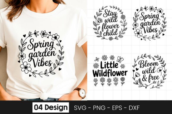 Spring Garden Vibes Floral SVG PNG Graphics for Crafts