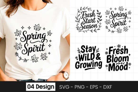 Spring Spirit Floral Positive SVG PNG for Graphics and Crafts