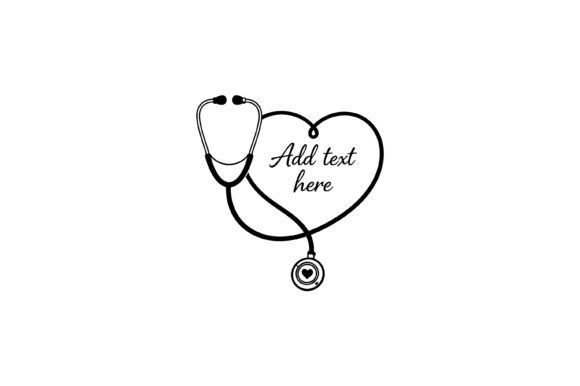 Stethoscope Heart Medical Quote Design for Graphics and Crafts
